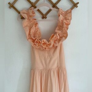 Free People Ruffle Up Midi Dress in Summer Peach